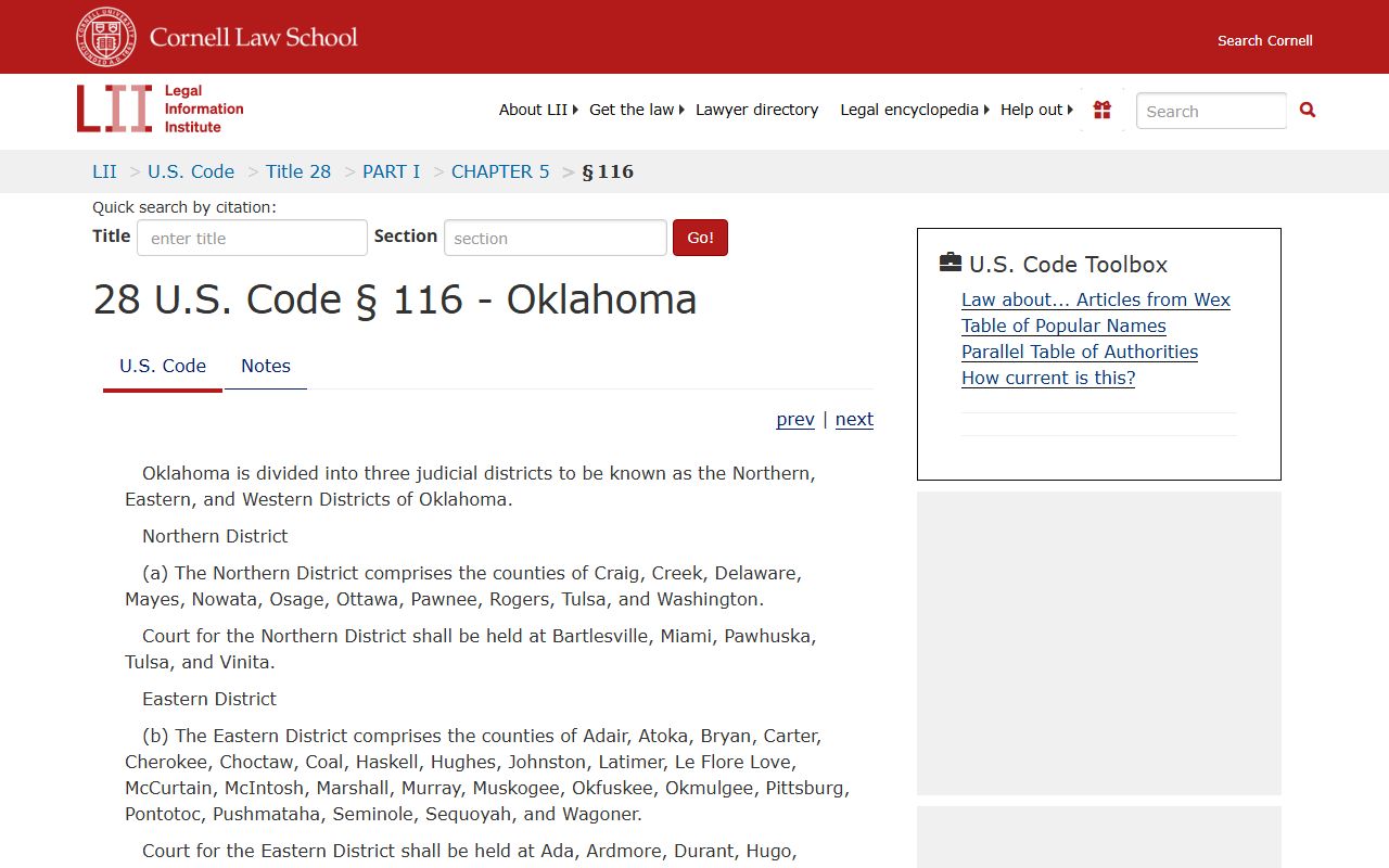 Federal statute placing Osage County court records in the Northern District of Oklahoma